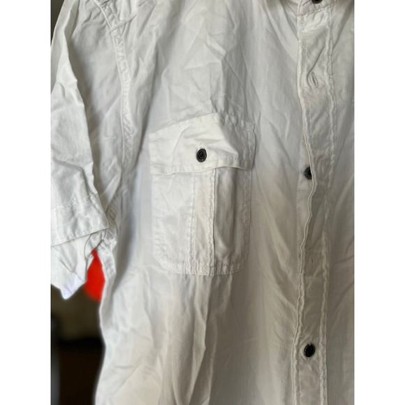 Rock & Republic White Short Sleeve Button Up Shirt Menswear Casual‎ - Picture 3 of 7